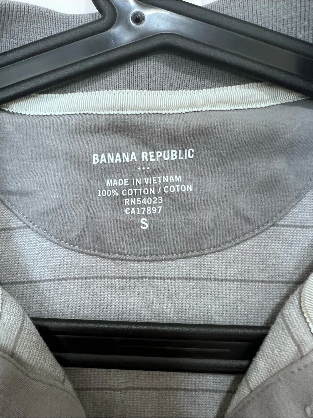 Banana Republic Grey Striped Polo